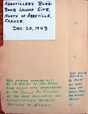 Agenvilliers Buzz Bomb Launch Site, North of Abbeville, France, 17 December 1943