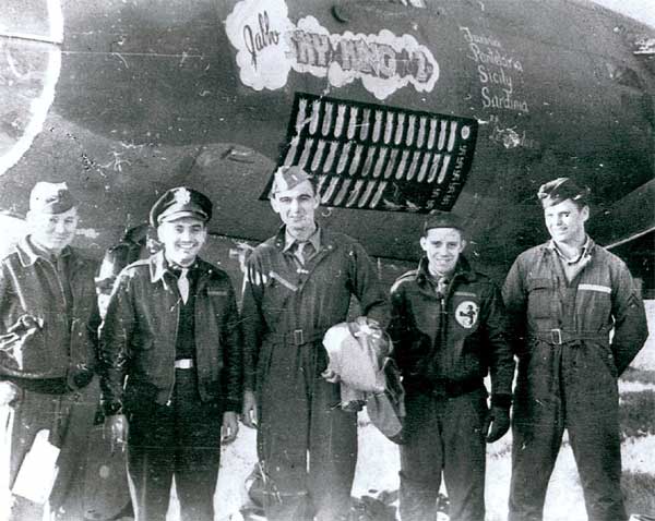Harry Williams,  John Baesama,&nbsp; H. Scott Jr.,&nbsp; Harold F. Tharp and R.L. Walker, 344 Bomb Group, 497 Bomb Squadron