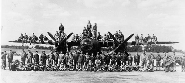 552nd Bomb Squadron, 386th Bomb Group. Photo of the Squadron Engineering Section, Great Dunmow, England 1944. &nbsp; The 552nd Squadron Engineering Officer was Captain William J. Price.&nbsp; Identity of aircraft is unknown.